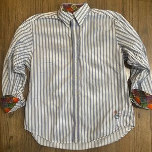 Robert Graham Striped Money Bags Button Down Shirt-Size XL